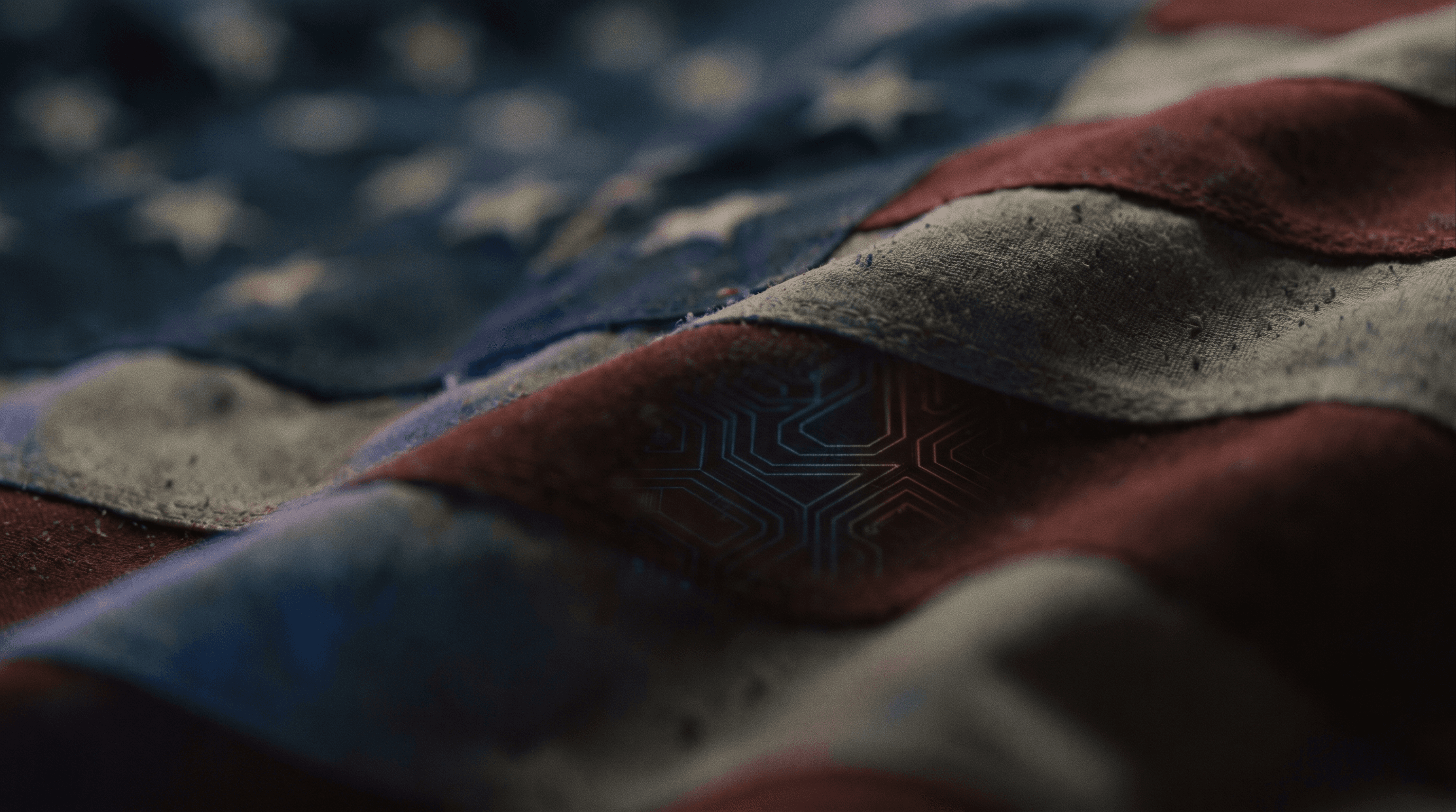 American flag with subtle circuitry overlay
